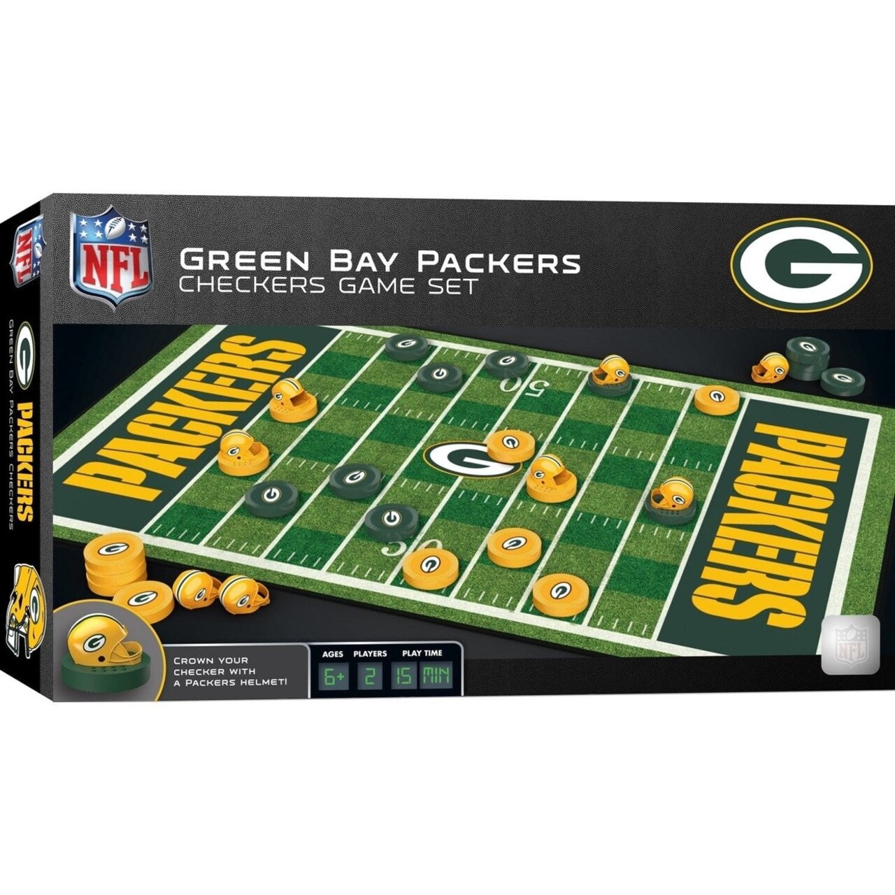 Green Bay Packers Checkers Board Game Nfl Officially Licensed Fun For Ages 6+